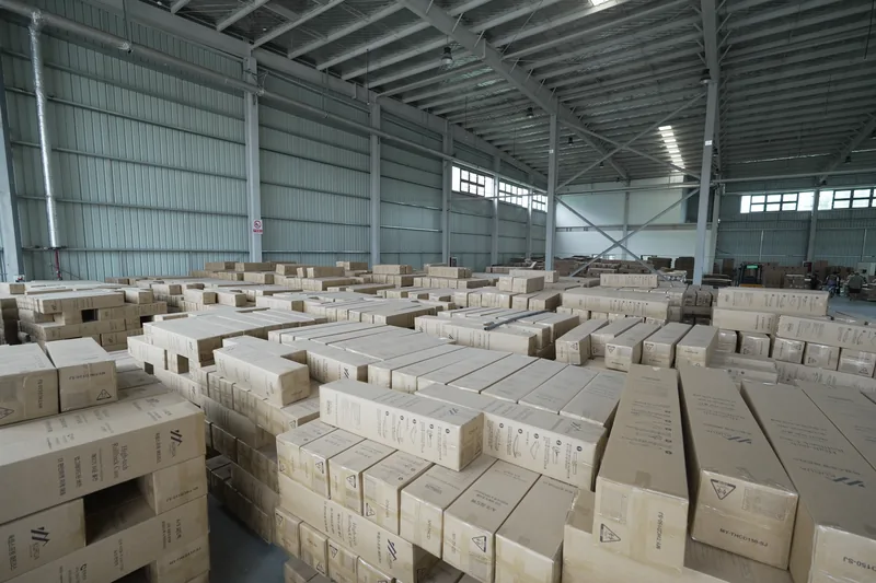 Finished mattress boxes in warehouse